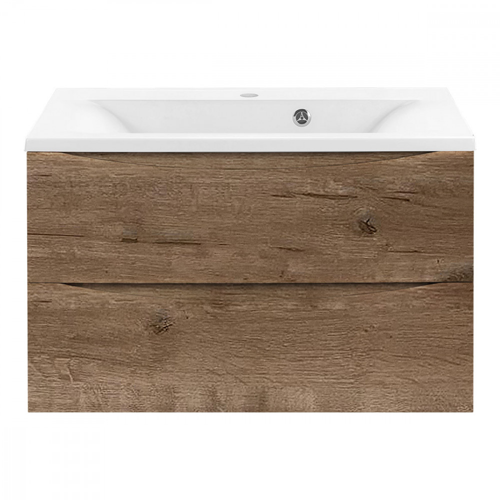 База под раковину Mia 800 подвесная, 2 выкатных ящик soft close, V.Oak