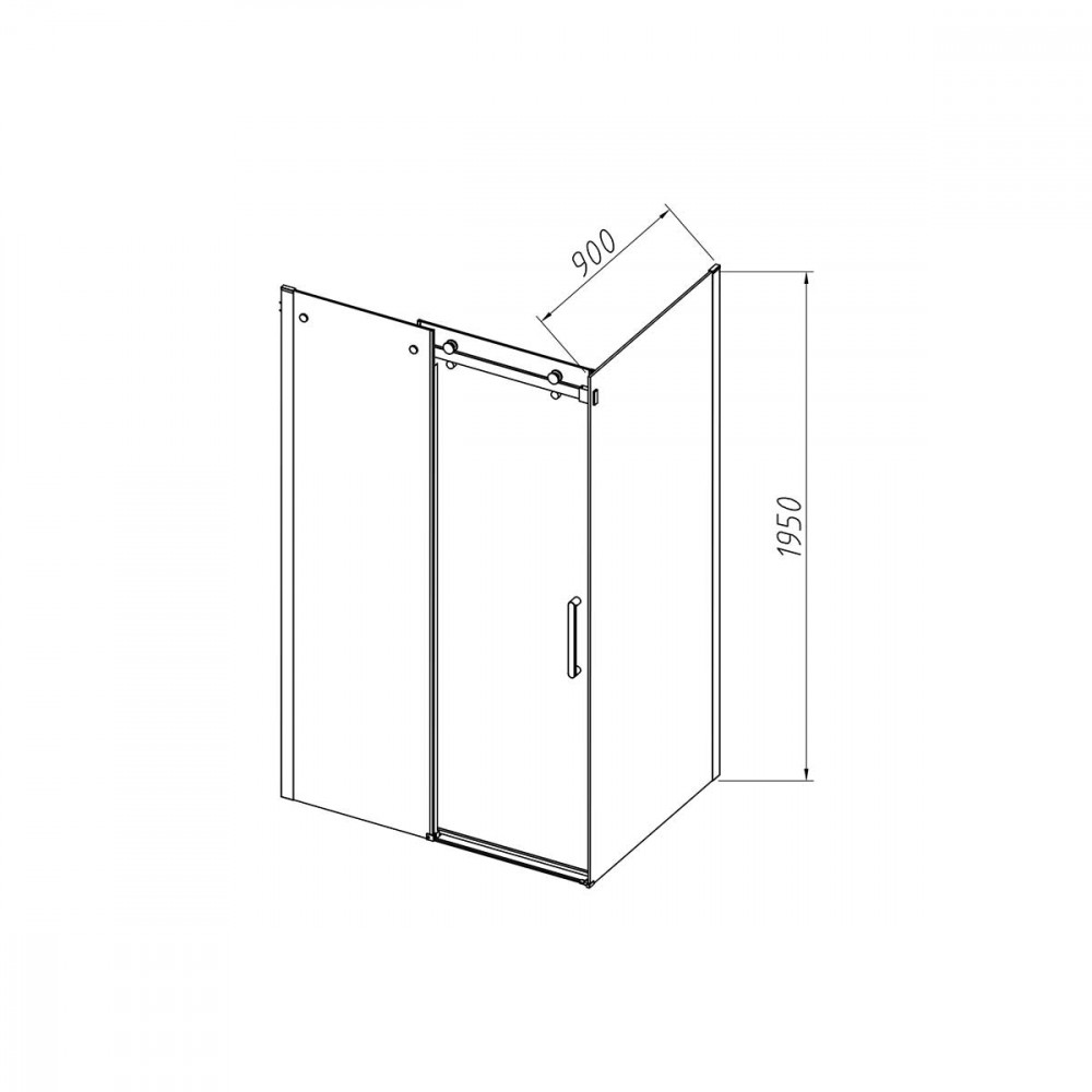 Душевой уголок Como-N VSR-4CN9012CGB, 1200*900, черный, стекло тонированное