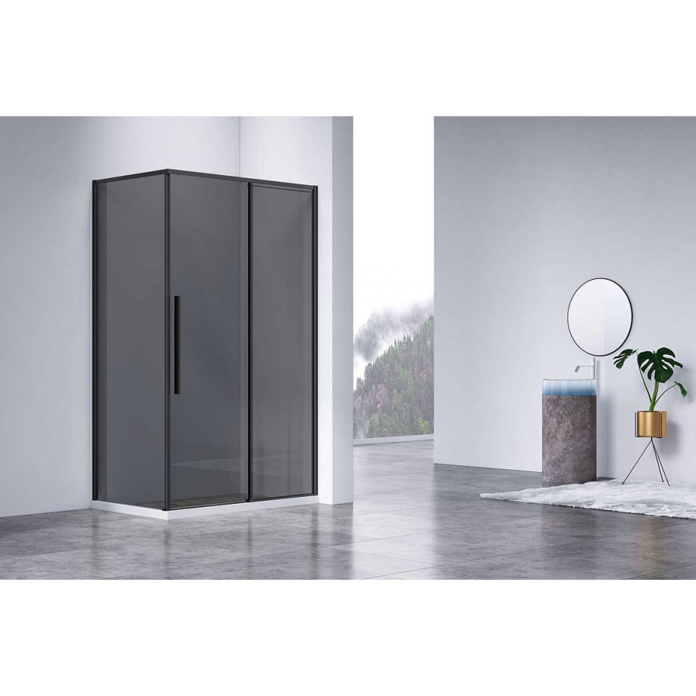 Душевой уголок Slim-N VSR-4SN8012CGB, 1200*800, черный, стекло тонированное