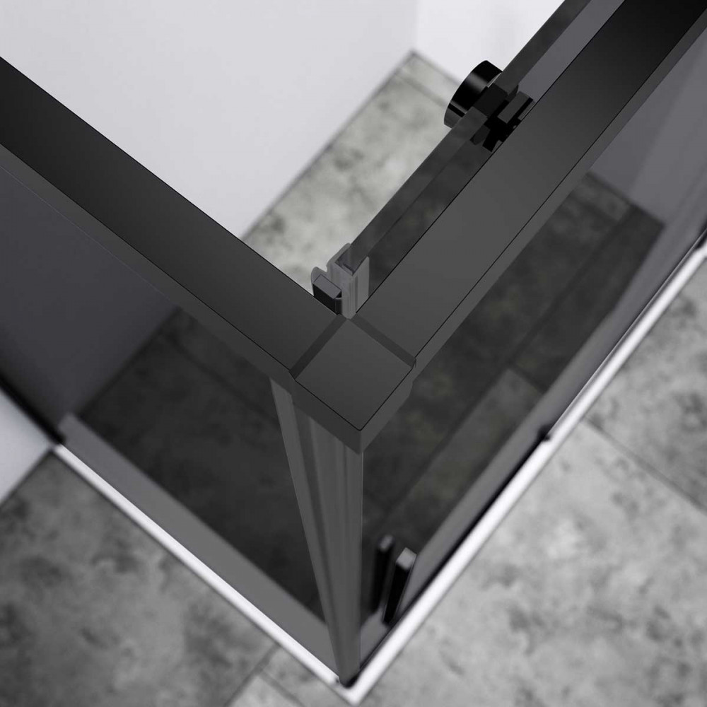 Душевой уголок Slim-N VSR-4SN8012CGB, 1200*800, черный, стекло тонированное