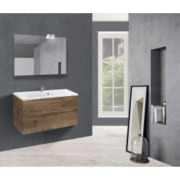 База под раковину Mia 900 подвесная, 2 выкатных ящика soft close, V.Oak