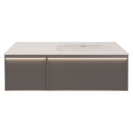 База под раковину Elise 1200 подвесная, правая, 2 выкатных ящика soft close, серый матовый