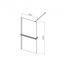 Душевая перегородка Walk-In HR VSW-4HR100CL, 1000*2000, хром, стекло прозрачное
