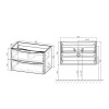 База под раковину Paola 1000 подвесная, 2 выкатных ящика soft close, Beton