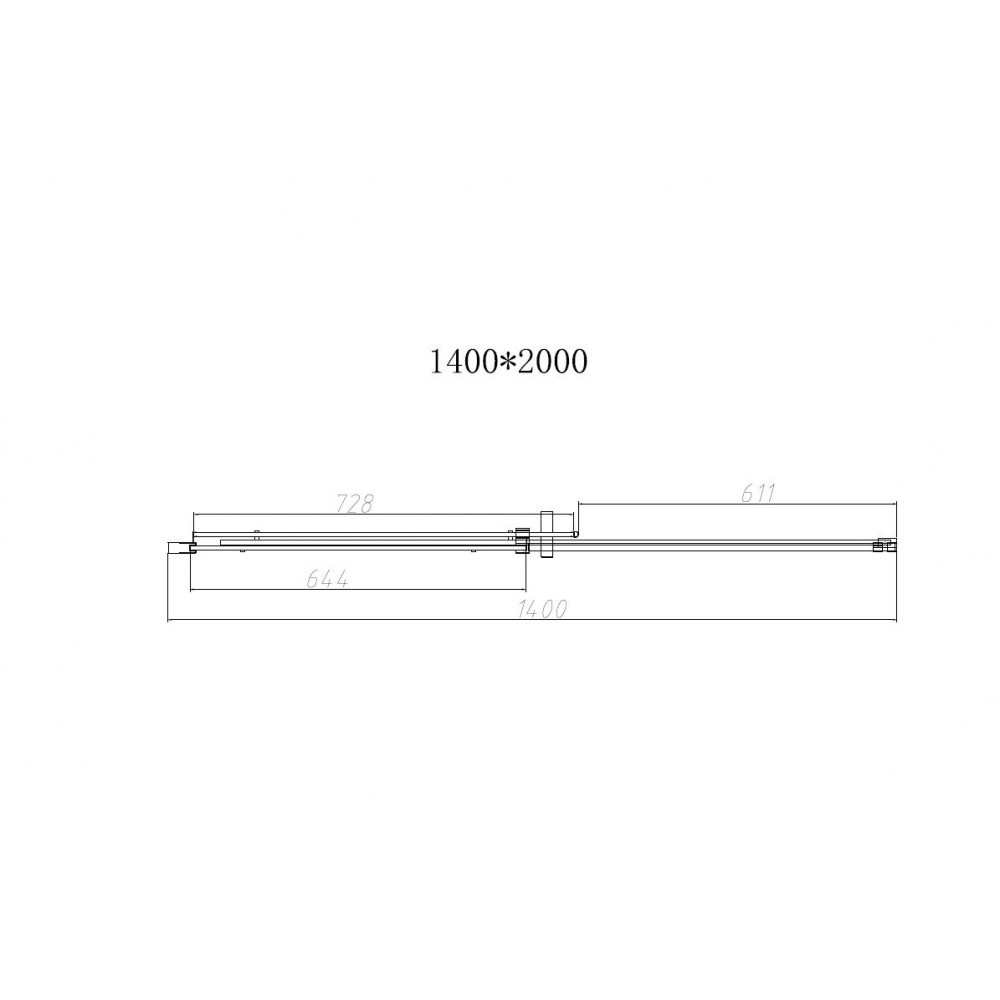 Душевая дверь Dice VDS-4D140CLGM, 1400, вороненая сталь, стекло прозрачное