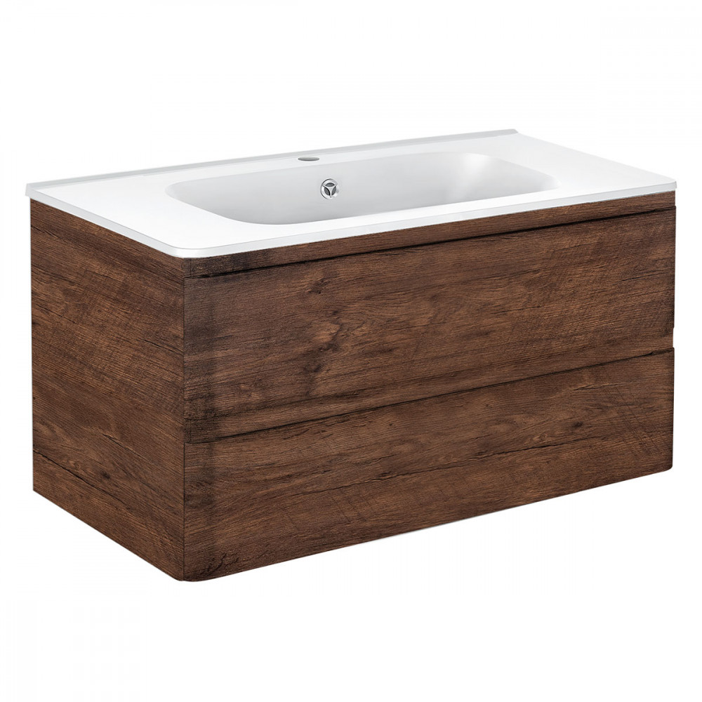 База под раковину Vico 1000 подвесная, 2 выкатных ящика soft close, R.Wood
