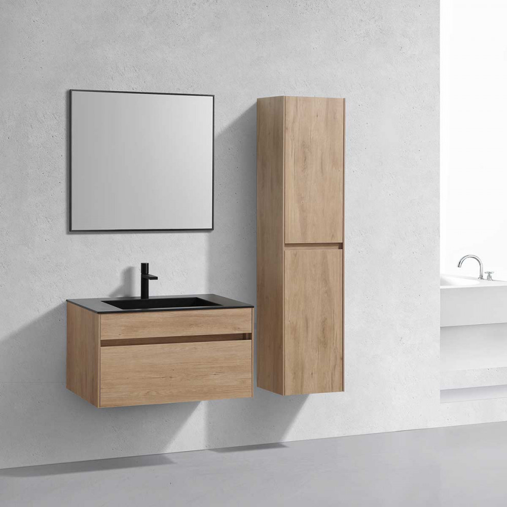 База под раковину Chiara 800 подвесная, 1 выкатной ящик soft-close, N.Oak