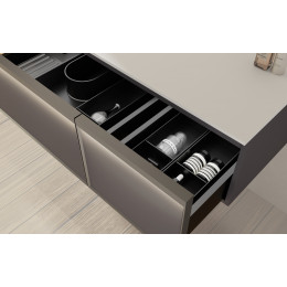 База под раковину Elise 1000 подвесная, левая, 2 выкатных ящика soft close, серый матовый