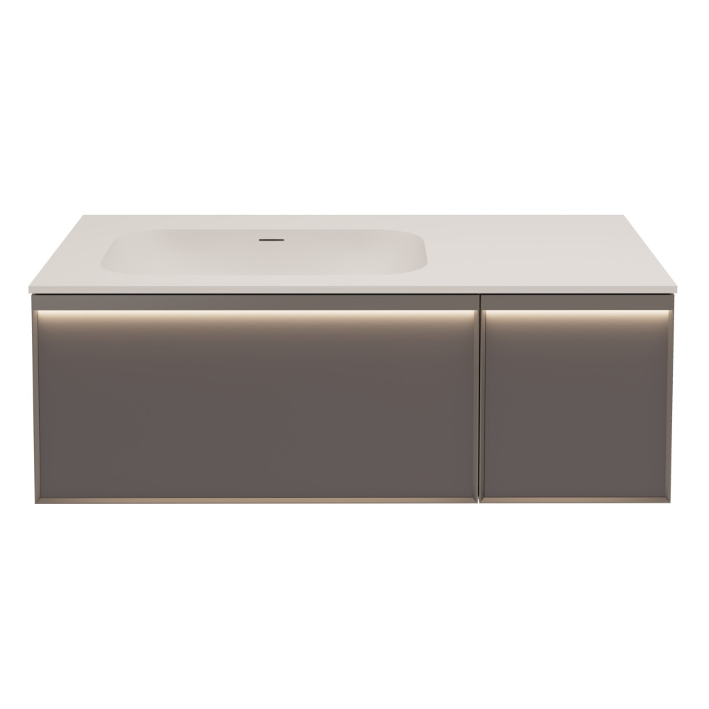 База под раковину Elise 1000 подвесная, левая, 2 выкатных ящика soft close, серый матовый