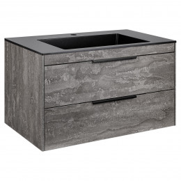 База под раковину Chiara 2D 800 подвесная, 2 выкатных ящика soft-close, G.Stone