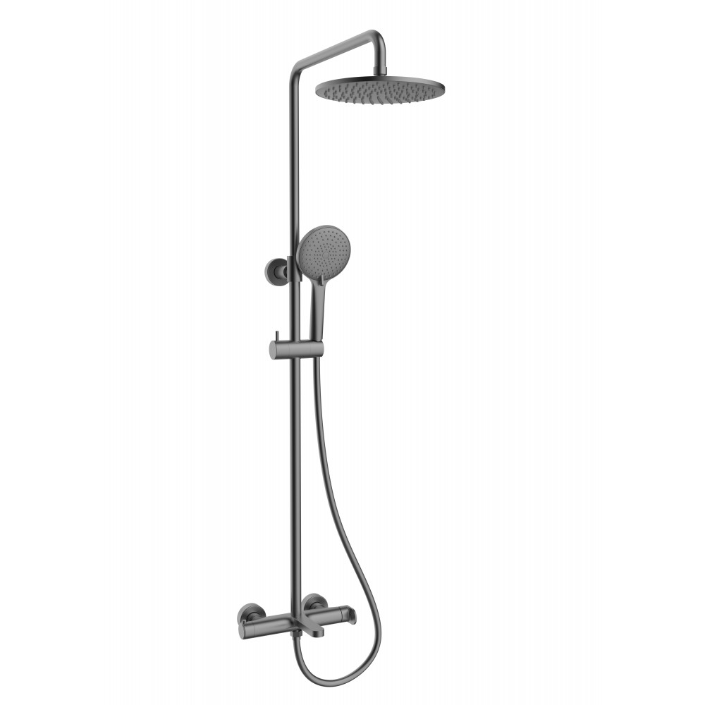Душевая стойка Rondo VSFS-1R1GM с изливом, вороненая сталь