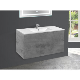 База под керамическую раковину Mia 1000 подвесная, 2 выкатных ящика soft close, Beton