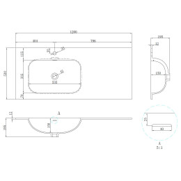 Раковина Elise VCB-4EL120MW-L, Corian левая, цвет белый матовый