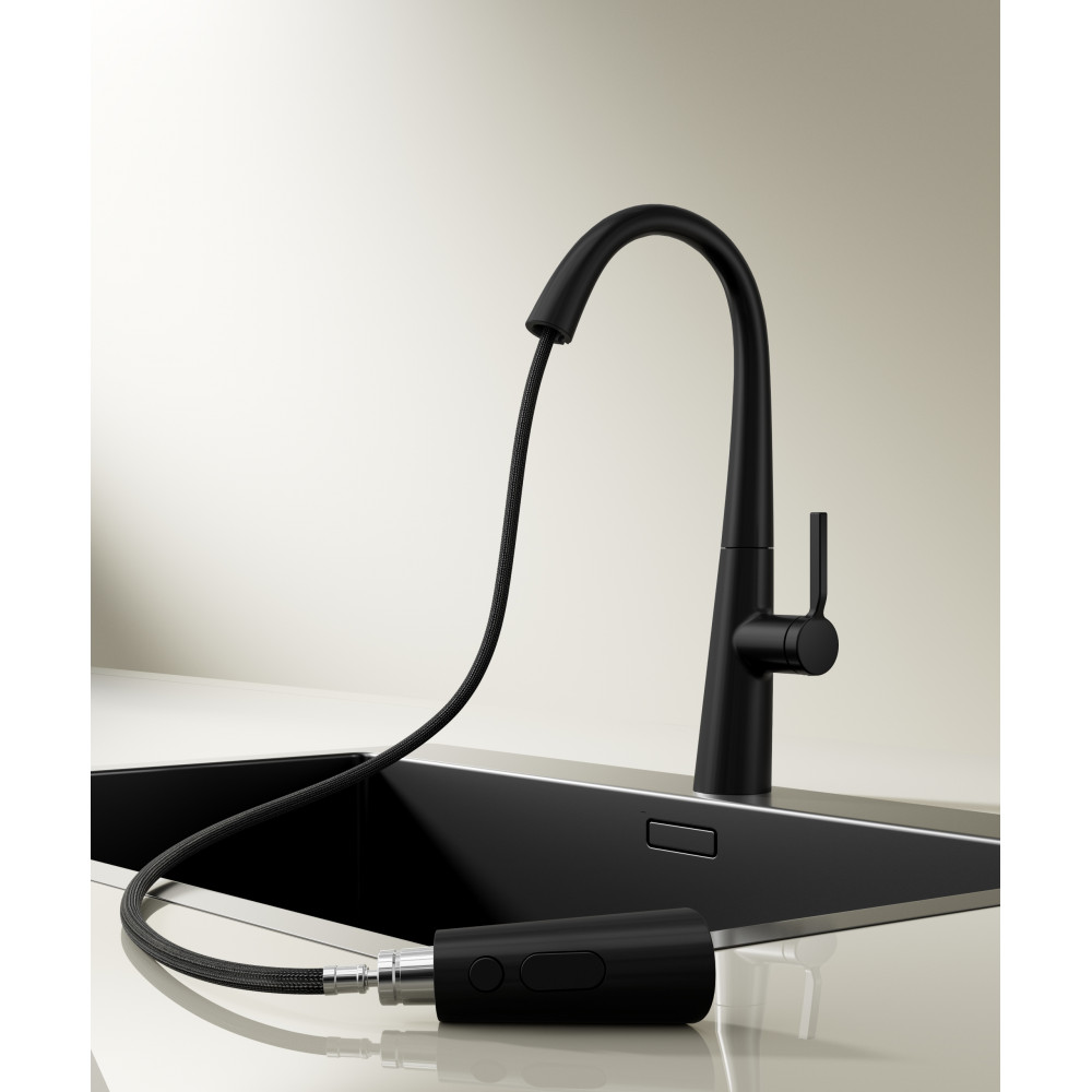 Смеситель для кухни Vincea VKF-176MB, черный