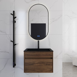 База под раковину Chiara 600 подвесная, 1 выкатной ящик soft-close, C.Oak