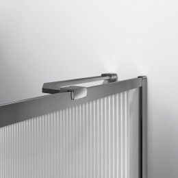 Душевая шторка на ванну, 700*1400, вороненая сталь, стекло рифленое, VSB-41700FLGM