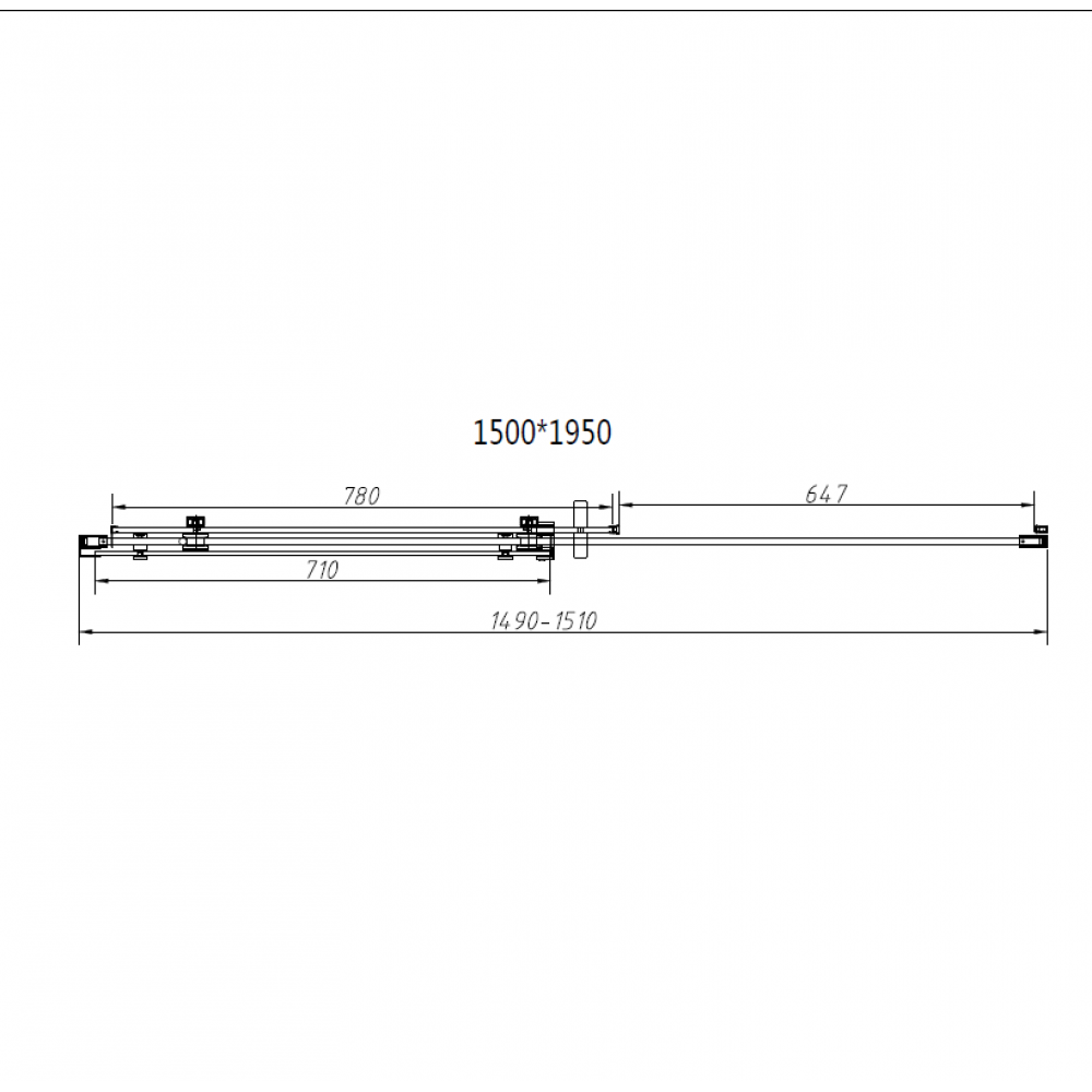 Душевая дверь Como-N VDS-4CN150CLB, 1500, черный, стекло прозрачное
