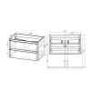 База под раковину Vico 1000 подвесная, 2 выкатных ящика soft close, Carbone
