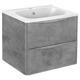 База под раковину Paola 600 подвесная, 2 выкатных ящика soft close, Beton