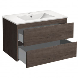 База под раковину Gio 800 подвесная, 2 выкатных ящика soft-close, R.Oak