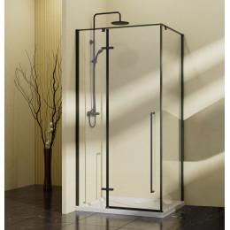 Душевой уголок Slim-N VSR-5SN9090CLB, 900*900, черный, стекло прозрачное