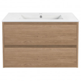 База под раковину Gio 800 подвесная, 2 выкатных ящика soft-close, N.Oak