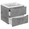 База под раковину Paola 600 подвесная, 2 выкатных ящика soft close, Beton