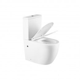 Унитаз-компакт Evo VT2-34 безободковый, белый, Geberit, ультратонкое сиденье soft-close, P-trap