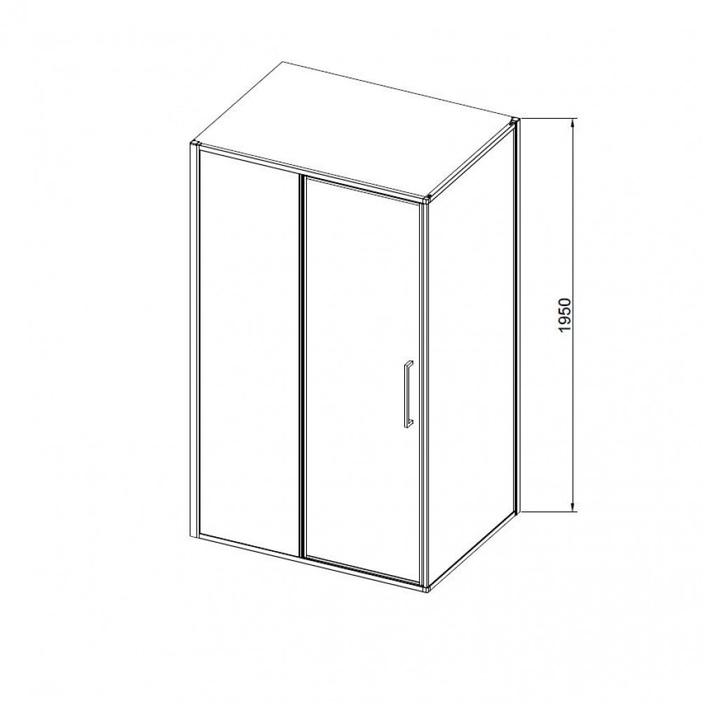 Душевой уголок Slim 8mm VSR-4SLP9012CLB, 1200*900, черный, стекло прозрачное
