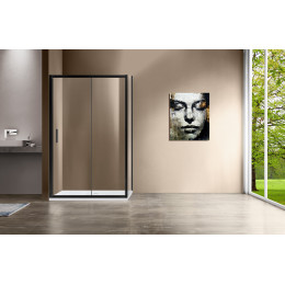 Душевой уголок Garda VSR-1G9015CLB, 1500*900, черный, стекло прозрачное