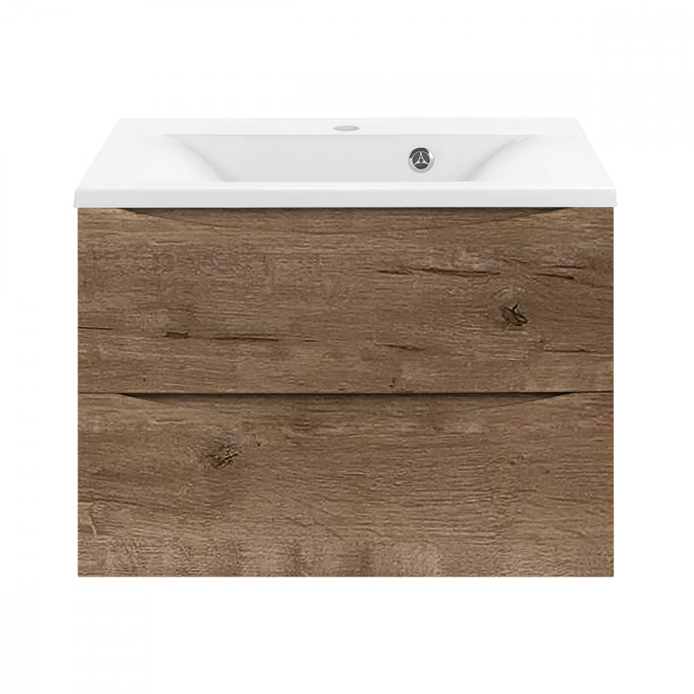 База под раковину Mia 650 подвесная, 2 выкатных ящика soft close, V.Oak