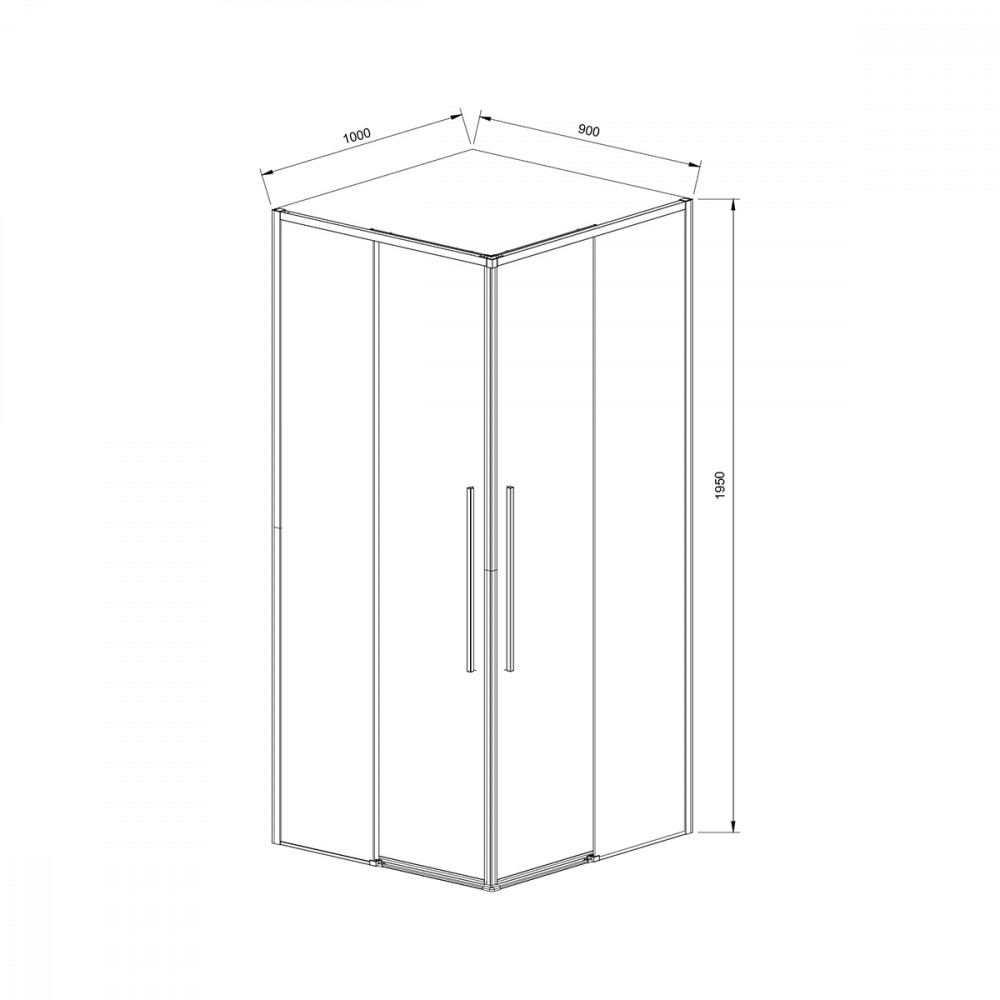 Душевой уголок Slim-N VSS-4SN9010CLGM, 1000*900, вороненая сталь, стекло прозрачное
