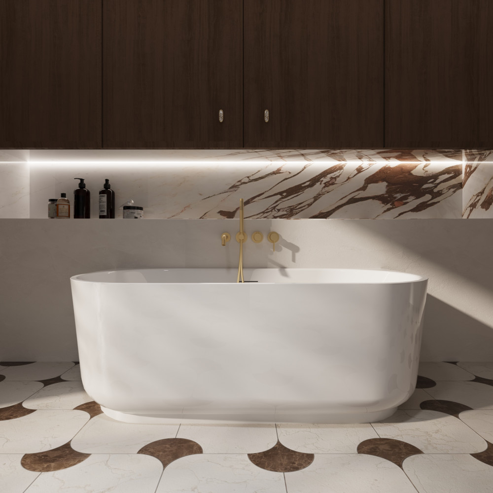 Смеситель для ванны Groove VBTW-4G1BG, встраиваемый, брашированное золото