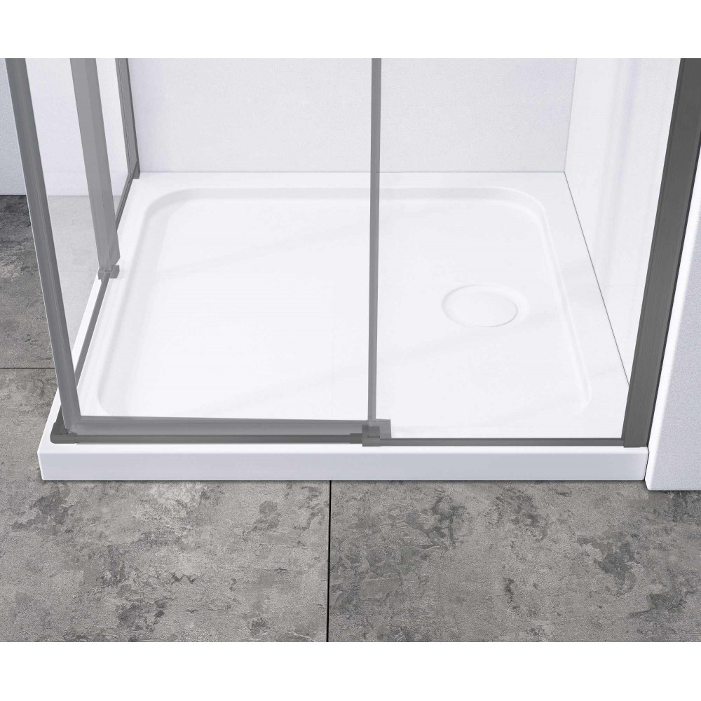 Душевой уголок Slim-N VSS-4SN9010CLGM, 1000*900, вороненая сталь, стекло прозрачное