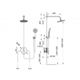 Душевой комплект Desire VSFW-1D1MB встраиваемый, 2 режима, черный