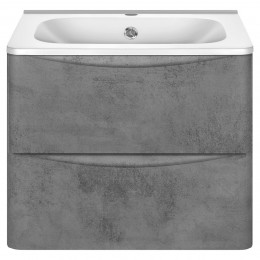 База под раковину Paola 600 подвесная, 2 выкатных ящика soft close, Beton