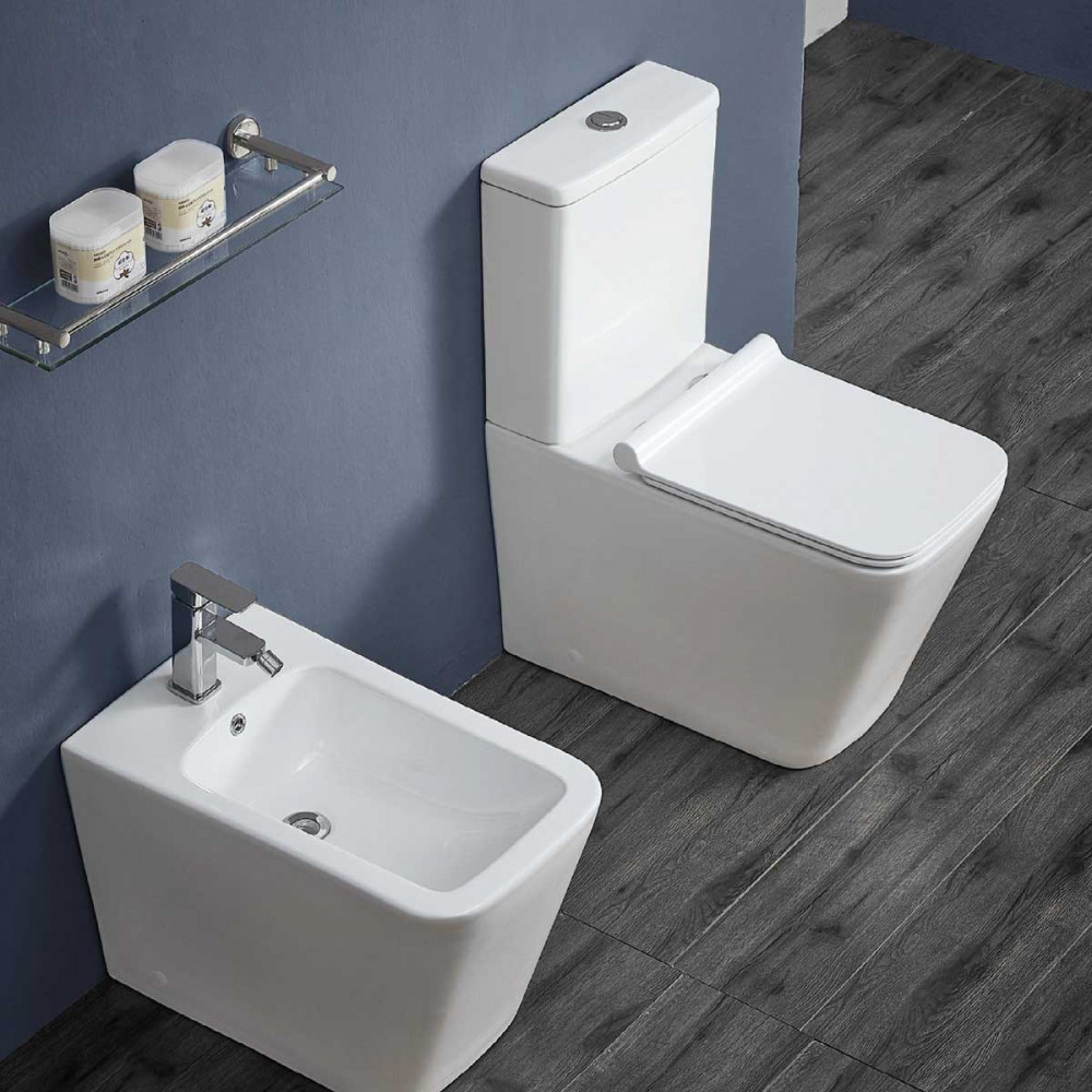 Унитаз-компакт Q-Line VT2-12,  цвет белый, Geberit, ультратонкое сиденье soft-close, P-trap