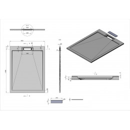 Поддон для душа из искусственного камня VST-4SRL9012G, 900*1200*25, серый