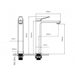 Смеситель для раковины Arco VBF-4AR02MB, черный матовый