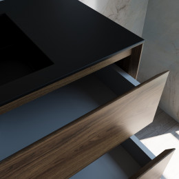 База под раковину Luka 1000 подвесная, 2 выкатных ящика soft-close, C.Oak