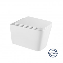 Унитаз подвесной Q-Line VT1-12T Tornado, цвет белый, ультратонкое soft-close сиденье