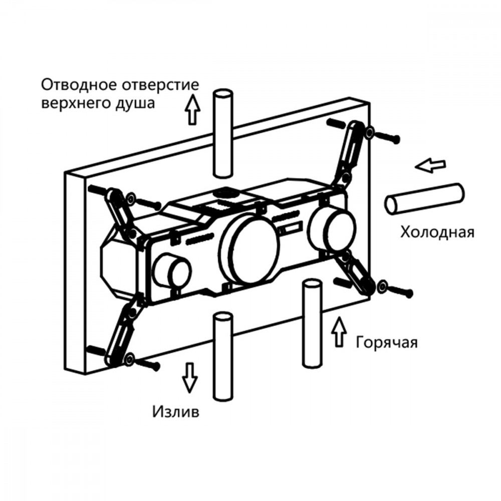 Душевой комплект VSFW-432T1GM встраиваемый, термостатический, трехрежимный, вороненая сталь