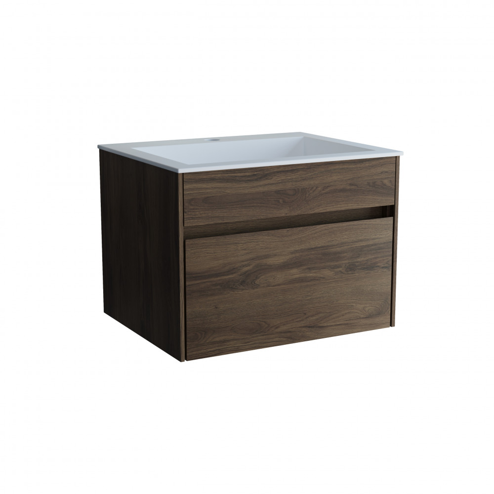 База под раковину Chiara 600 подвесная, 1 выкатной ящик soft-close, C.Oak