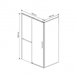 Душевой уголок Slim Soft VSR-1SS1013CLGM, 1300*1000, вороненая сталь, стекло прозрачное