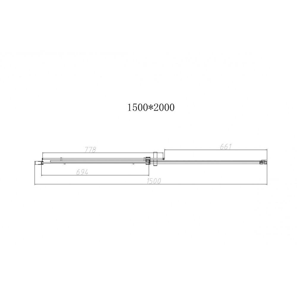 Душевая дверь Dice VDS-4D150CLB, 1500, черный, стекло прозрачное