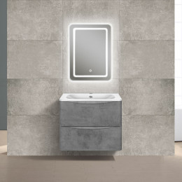 База под раковину Paola 600 подвесная, 2 выкатных ящика soft close, Beton