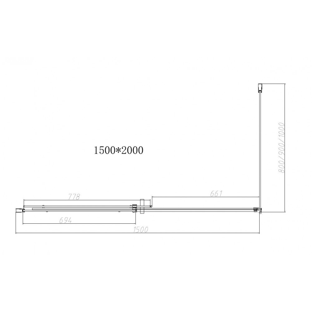 Душевой уголок Dice VSR-4D9015CL, 1500*900, хром, стекло прозрачное