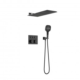 Душевой комплект VSFW-401TMB встраиваемый, 3 режима, верх душ нерж.сталь, черный