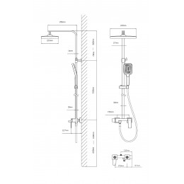 Душевая стойка Cube VSFS-4C12CH с изливом, хром
