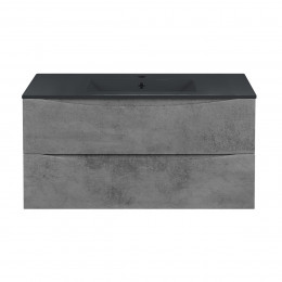 База под керамическую раковину Mia 1000 подвесная, 2 выкатных ящика soft close, Beton